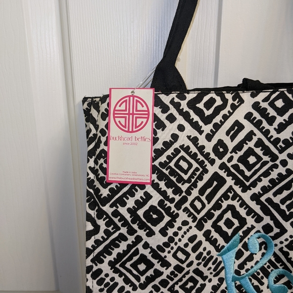 BUCKHEAD BETTIE TOTE BAG WITH INITIAL   K - Picture 3 of 9